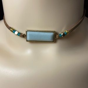 Brown and Blue Choker Necklace